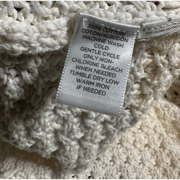 Loft Chunky Knit Cardigan Women's Large Shawl Collar Lagenlook Cream Cottagecore - Picture 10 of 11